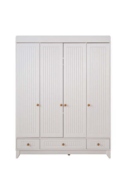 miracool Paris Beyaz 4 Kapılı Dolap / Gardrop / 4 Kapaklı Gardrop