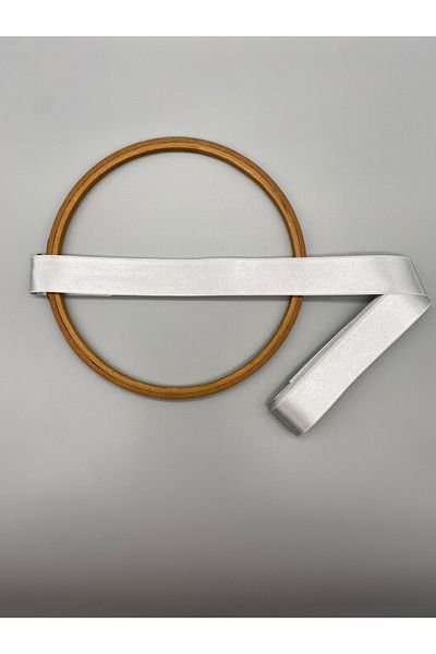 Ak Tuhafiye Gray Satin Ribbon - 3 cm 10 Meters Wide Satin, Bundle-Ornament-Decor. No:37