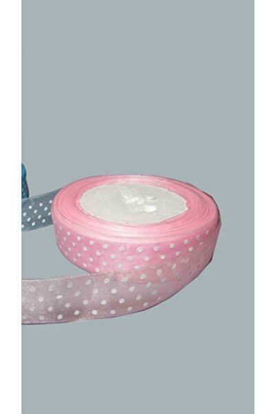 SARIGELİN HOME CONCEPT 2 cm organze kurdale puantiyeli pembe 5 adet..toplam 1...