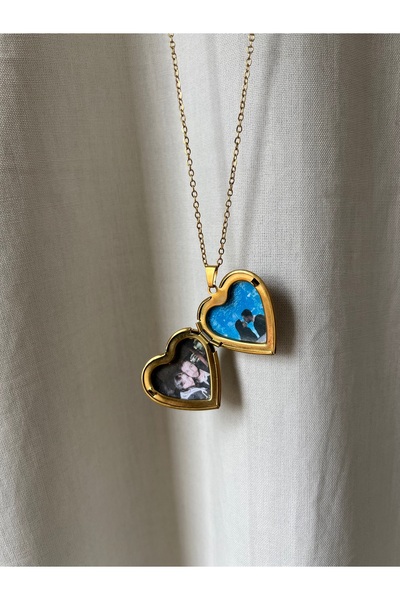 Çelik Kapaklı Kalp Kolye - En Güzel Hediye