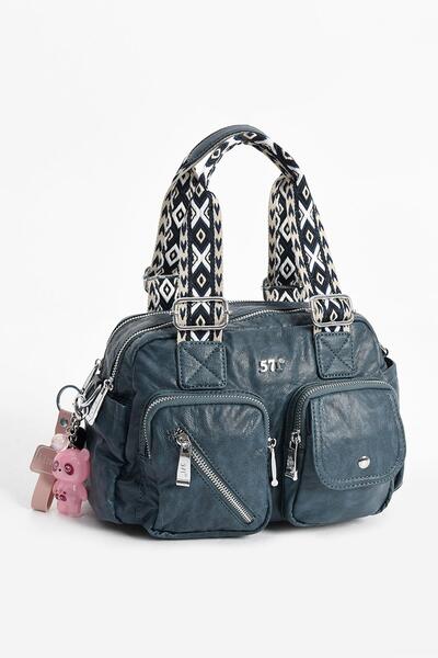 çantamgelsin Faux Leather Shoulder Bag Blue (Model: 571-13-17F)