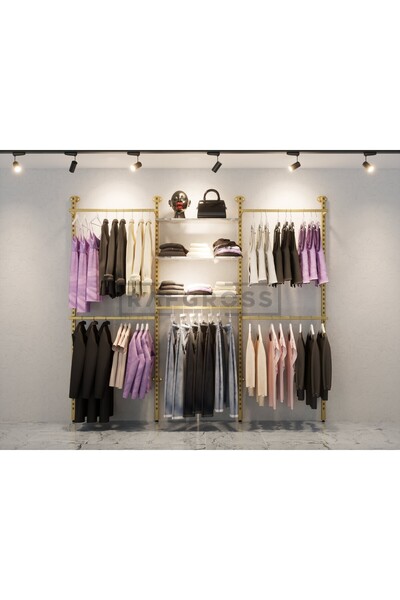 RAFAX Askılık, Lux Duvar Rafı, Askılık Sistemi, Giyinme Odası-,F dikme, mağaz...