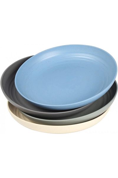 Generic Set of 4 round plates Generic, plastic, multicolor, 22 cm