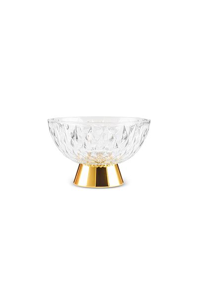 Karaca Διακοσμητικό φρουτάρι Samba Γυάλινο 17,5 x 11,5 cm Χρυσό
