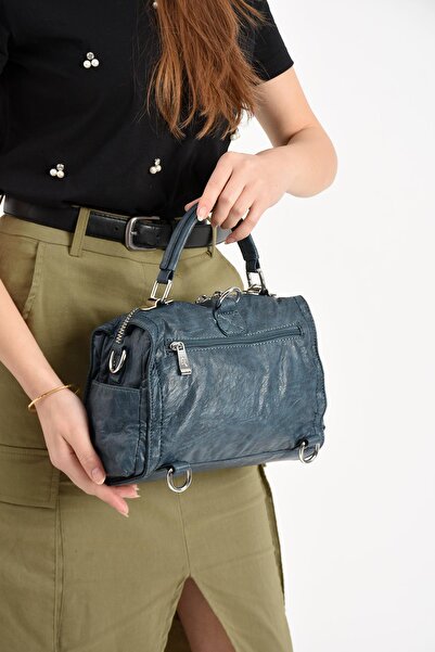 571 Collections Çanta Faux Leather Shoulder Bag Blue (Model: 571-13-17E)