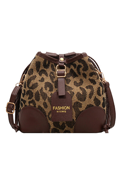 SilkRoute Retro Tarz Çapraz Askılı Kadın Omuz Çantası – PU Deri Şık Leopar Desenli Günlük Kullanıma Uygun