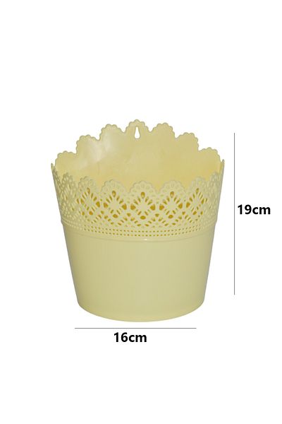 Generic Lace Decorated Plastic Flower Pot