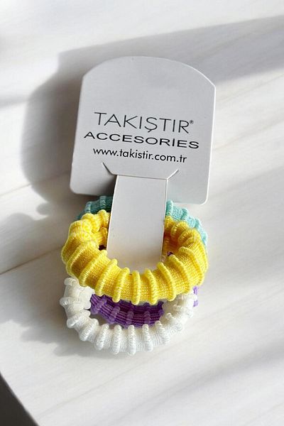 TAKIŞTIR مجموعة من 4 إبزيم مطاطي بألوان مختلطة