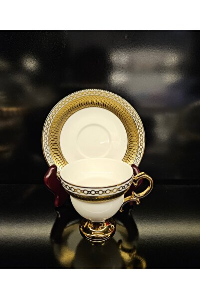 ALANYA HOME DECOR GOLD LUXURY TURKISH COFFEE CUP SET 12 PIECES FOR 100cc ALTI...