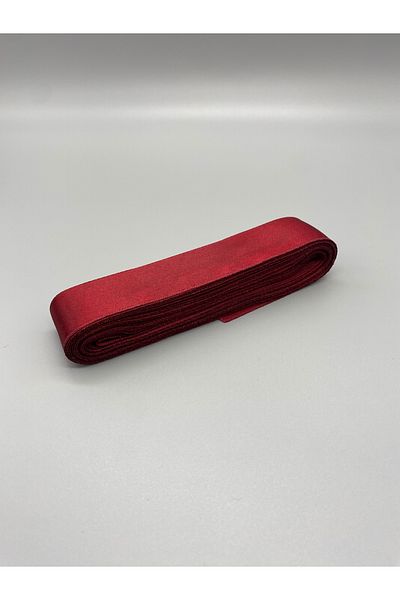 Ak Tuhafiye Burgundy Satin Ribbon 3 cm 10 Meters Satin, Bundle-Ornament-Decor Ribbon No:40