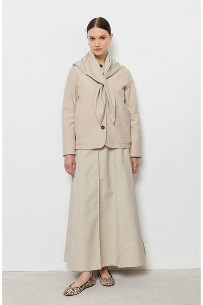 Fatma Atasoy Triangle Scarf Stone Short Trench Jacket