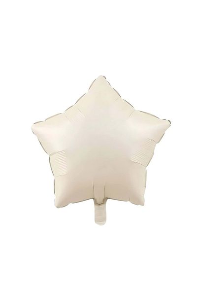 Organizasyon Pazarı 18 Inch Retro White (Cream) Color Star Shaped Foil Balloon