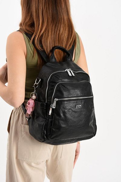 571 Collections Çanta Faux Leather Shoulder Bag Black (Model: 571-13-17D)