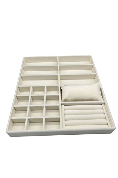 MeGass Dekor Εγχώριας παραγωγής Astana Μοντέλο Suede Fabric Cream Χρώμα 38 cm / 35 cm Κοσμήματα Οθόνη Συρταριέρα