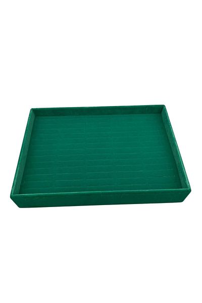 MeGass Dekor Domestic Production Suede Fabric Green Color 34/24 cm Submerged Drawer Bracelet Handcuff Tray