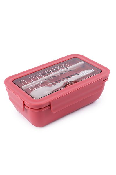 British Chef Lunch Box & Cutlery Fork Spoon, Leak Proof 2 compartments 1100ml Capacity