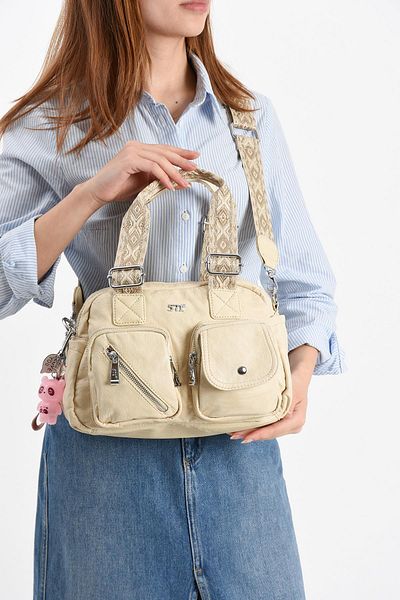 571 Collections Çanta Faux Leather Shoulder Bag Cream (Model: 571-13-17F)