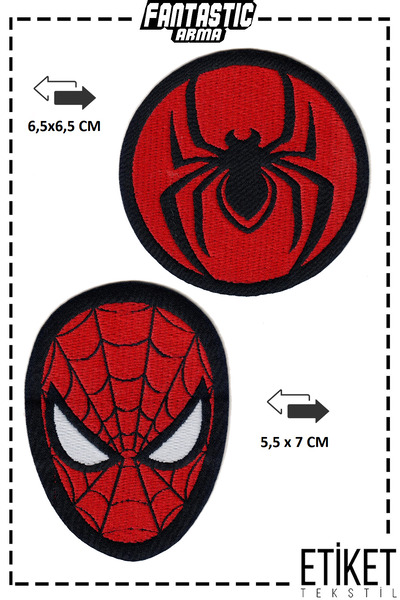 FANTASTIC ARMA Ütü Ile Yapışan Dokuma Arma Patch Yama, Spider Arma Seti, Örümcek Desenli Adam Man Patch 4'lü