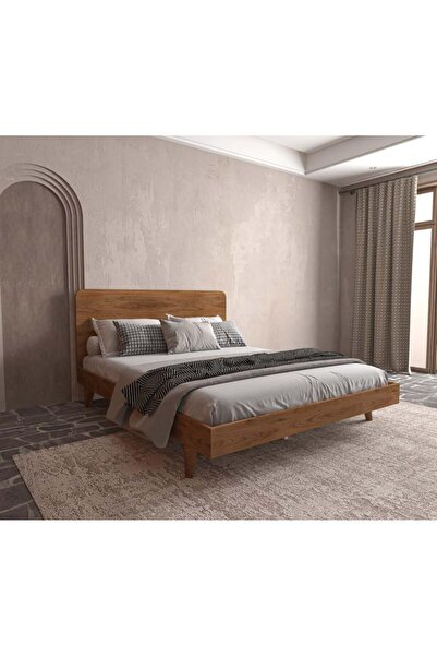RENAZZO Softwood Ahşap Ceviz Karyola | Kolay Kurulum