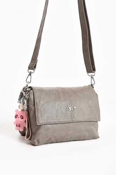 H&D COLLECTİON Faux Leather Shoulder Bag Gray (Model: 571-13-17m)