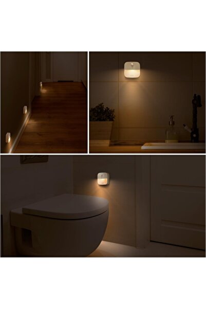 eufy Lumi 3’lü LED Gece Lambası Hareket Sensörlü, Otomatik Açma/Kapama, Sıcak Beyaz Işık