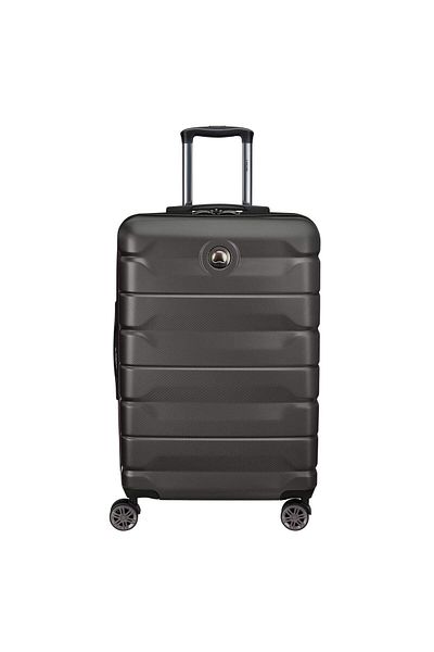 Delsey Air Armour 68cm Hardcase Expandable 4 Double Wheel Check-in Luggage Trolley Black