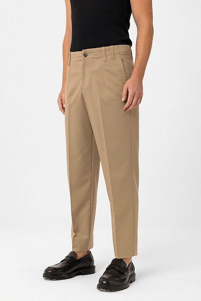 Antioch Beige High Waist Straight Fit Men's Trousers