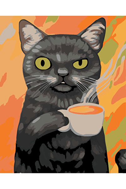 wombhobby BİR KAHVE Sayılarla Boyama Seti 40x50 Çerçevesiz RULO ( Kasnaksız )