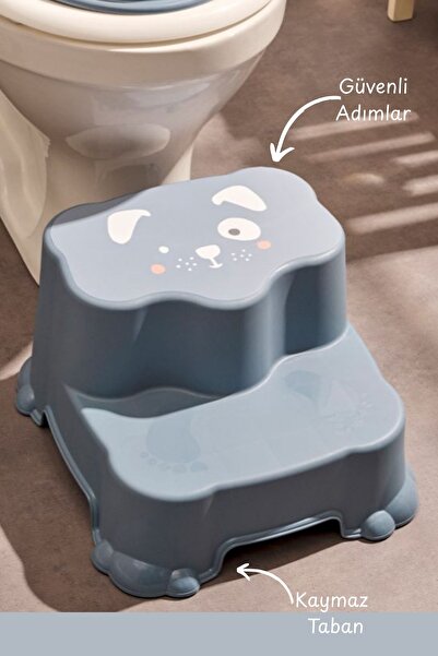 Tuka Home Çocuk Bebek Klozet Adaptörü Süngerli Yumuşak Çita Desenli ve Katlı Basamak Set Eğitici