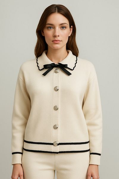 My love butik Pulover de damă cu panglică cu detalii