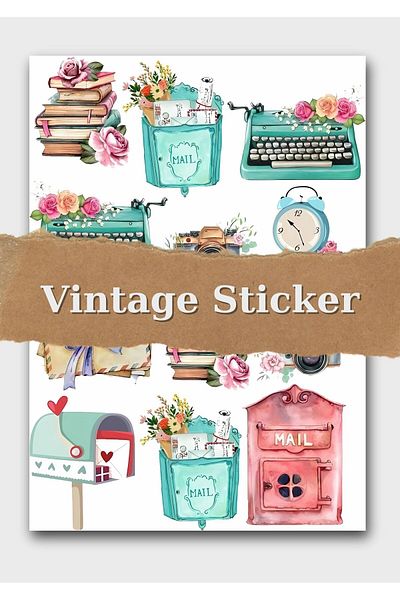 One Little Happiness Vintage Sticker Set Suitable for Planner Agenda Bullet Journal