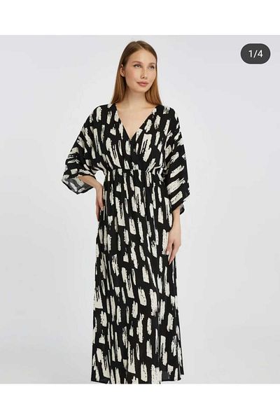BUUFUU Summer Printed Viscose Fabric Women Dress