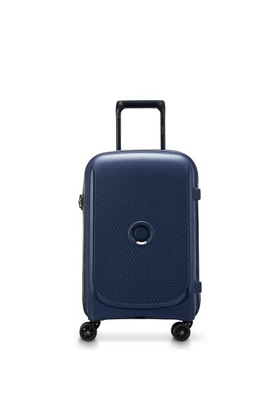 Delsey Belmont Plus 55cm Hardcase Non- Expandable 4 Double Wheel Cabin Luggage Trolley Blue
