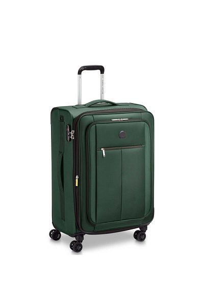 Delsey Pin Up 6 Softcase 68cm Expandable 4 Double Wheel Check-in Luggage Trolley Green