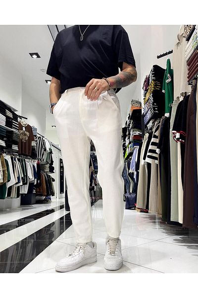 Higo Man Boyfriend Cut Linen Cotton Men's Trousers