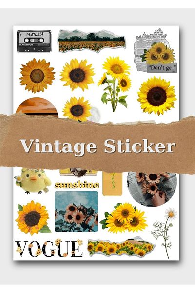 One Little Happiness Vintage Sticker Set Suitable for Planner Agenda Bullet Journal