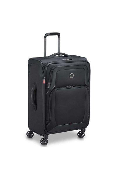 Delsey Optimax Lite 70cm Hardcase Expandable 4 Double Wheel Check-in Luggage Trolley Black
