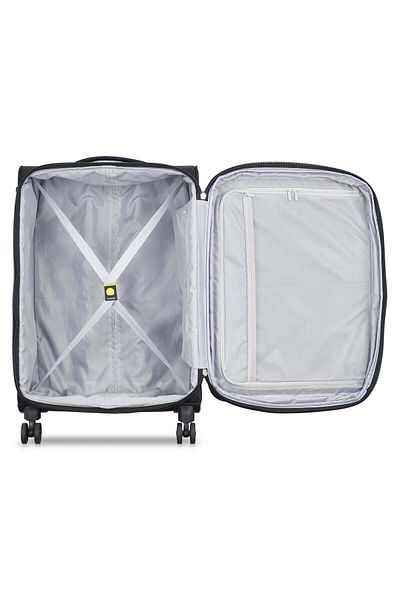 Delsey Pin Up 6 Softcase 68cm Expandable 4 Double Wheel Check-in Luggage Trolley Black