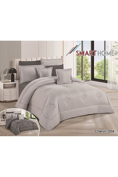 smart home Double Duvet Set, 8-Piece Microfiber Bedspread, King Size, 240x260cm, Yellow