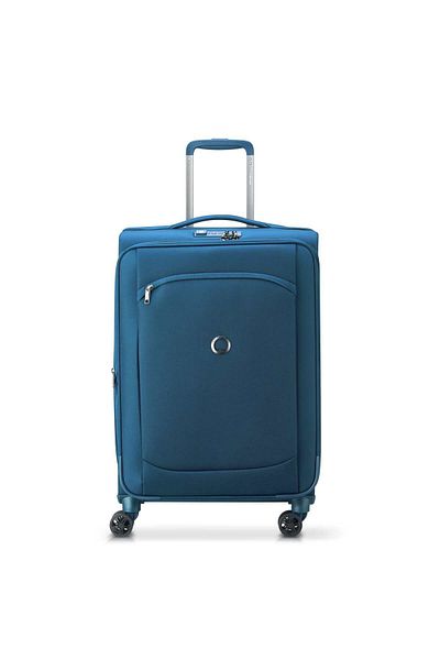 Delsey Montm Air 2.0 Softcase 68cm Expandable 4 Double Wheel Check-in Luggage Trolley Recycled Light Blue