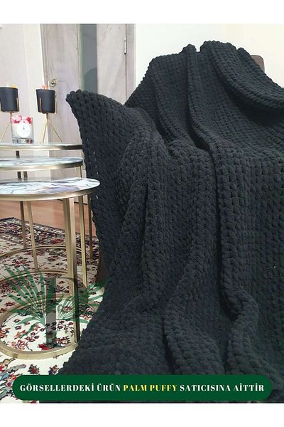 Alize Palm Puffy Black 150X200Cm Single Blanket
