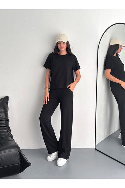 winmoda Ελαφρύ φαρδύ casual σετ - Κοντό μανίκι επάνω και κάτω μέρος