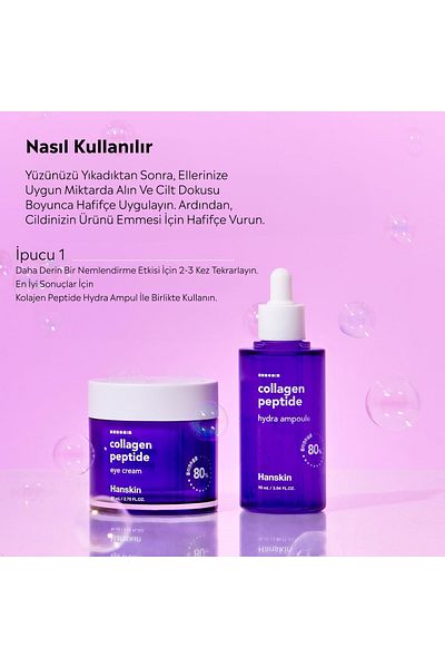 Hanskin Collagen Peptide Eye Cream - Eye Cream 80% Collagen and 20 Types of Peptides/Anti-Aging 80ml