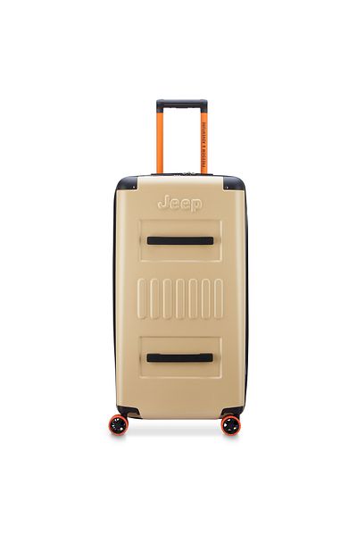 Jeep Jh002B حقيبة سفر صلبة مقاس 80 سم، مزودة بأربع عجلات مزدوجة، قابلة للتمدد، لون رملي دافئ