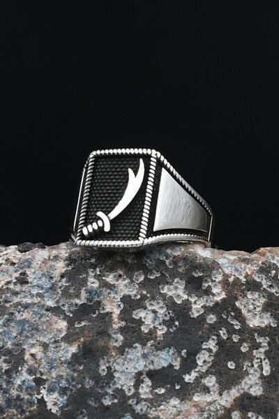 Prestige 925 Ayar Gümüş Erkek Yüzüğü Zülfikar Hz. Ali'nin Kılıcı 901633