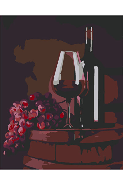 wombhobby BİR KADEH ŞARAP Sayılarla Boyama Seti 60x75 Çerçeveli (Kasnağa ) Ge...