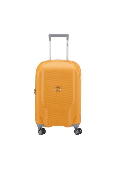 Delsey Clavel 55cm Hardcase 4 Double Wheel Expandable Cabin Luggage Trolley Yellow