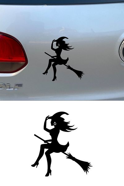 MIGNATIS Vrăjitoare cu mătură Auto Car Sticker Lipire