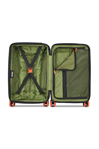 Jeep JH002B 55 cm Hardcase 4 Double Wheel Expandable Cabin Luggage Trolley Black