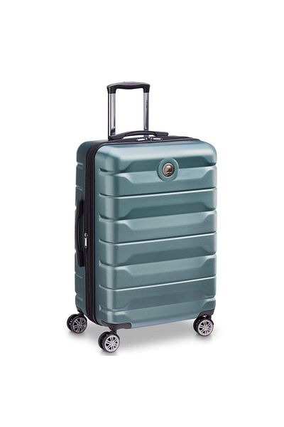 Delsey Air Armour 68cm Hardcase Expandable 4 Double Wheel Check-in Luggage Trolley Green